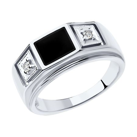 Кольцо-печатка SOKOLOV из серебра с эмалью и фианитами 2990₽