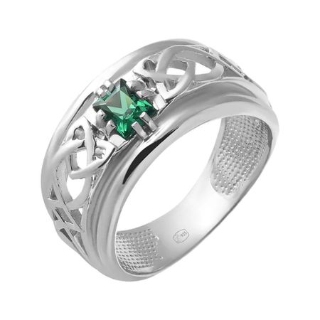 Серебряная печатка с фианитами и родированием 3280₽