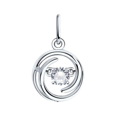 Серебряная подвеска с фианитом и родированием 690₽