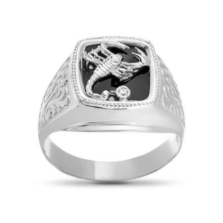 Кольцо-печатка из серебра с фианитом 4170₽