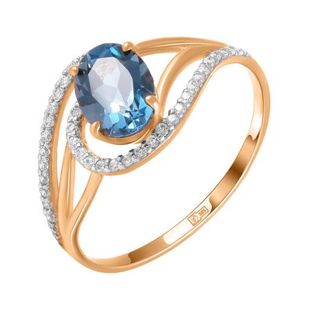 Кольцо TALANT из золота с топазом London и фианитами 22990₽