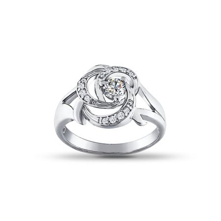 Серебряное кольцо с фианитами 490₽