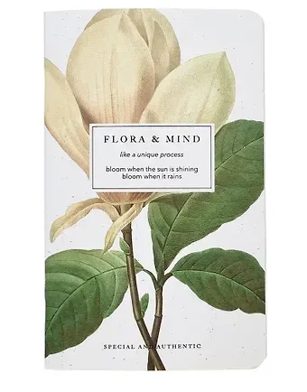 Планер недат. 32л 130*210 "Flora", магнолия, мягк.переплет, микротекстурирование, ламинация, скрепка, тиснение черной фольгой