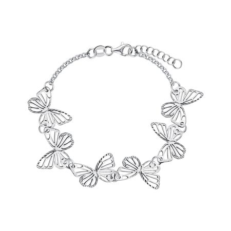 Серебряный браслет Бабочки с родированием 1140₽