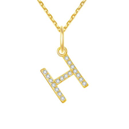 Серебряная подвеска буква Н с фианитами и позолотой 249₽