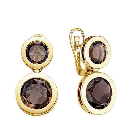 Золотые серьги с раухтопазами 235990₽