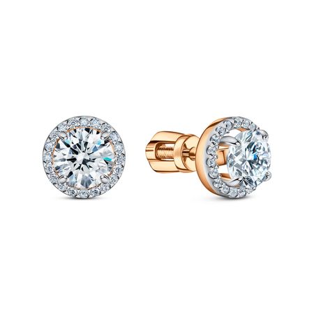 Золотые серьги с фианитами 19990₽