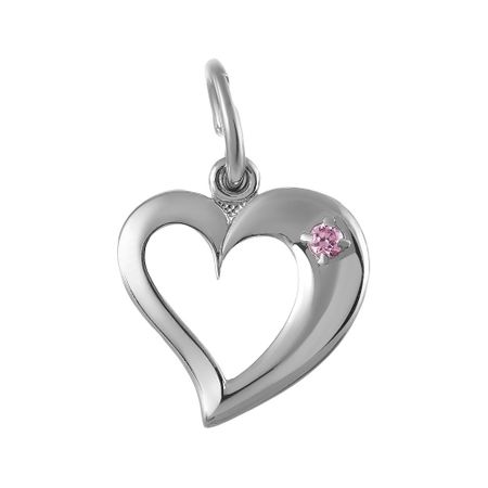 Серебряная подвеска Сердце с ювелирным кристаллом 390₽