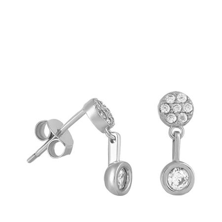 Серьги-пусеты из серебра с фианитами 610₽