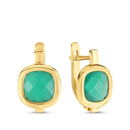 Золотые серьги с агатом 53990₽