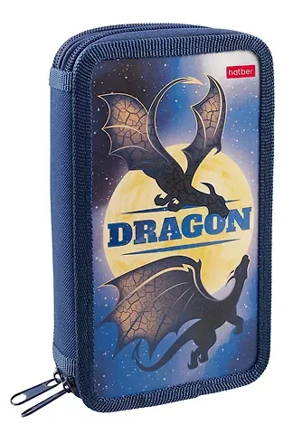Пенал 2отд. "Dragon" 19*11см, молния, мат. ламин., 3D лак, таблица умножения, инд.уп.