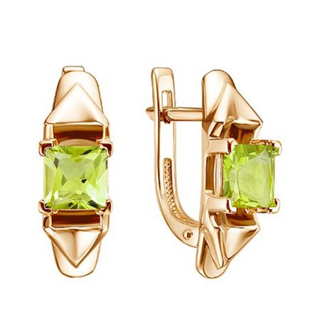 Золотые серьги с хризолитами 72990₽