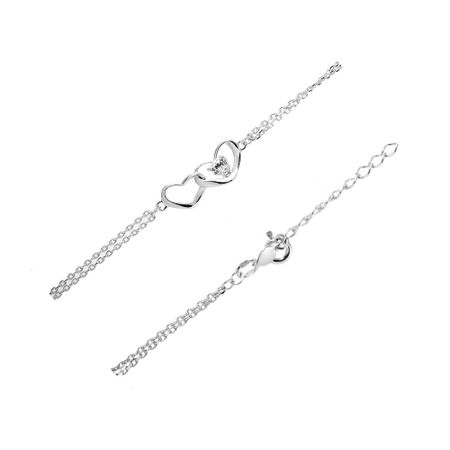 Серебряный браслет с фианитом и родированием 2980₽