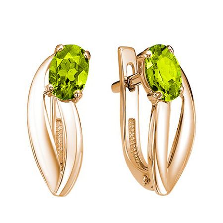 Золотые серьги с хризолитами 58990₽