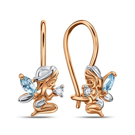 Золотые серьги с топазами Swiss и фианитами 41990₽