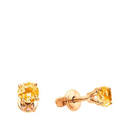 Золотые серьги с цитринами 31990₽