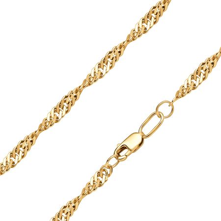 Серебряный браслет Сингапур с позолотой 290₽