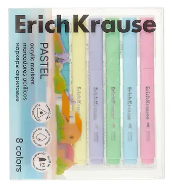 Маркеры акриловые 08цв "Art Spirit Pastel" пулевидные, водн.основа, пл.уп., ErichKrause