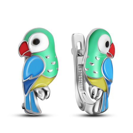 Серебряные серьги с эмалью 2490₽