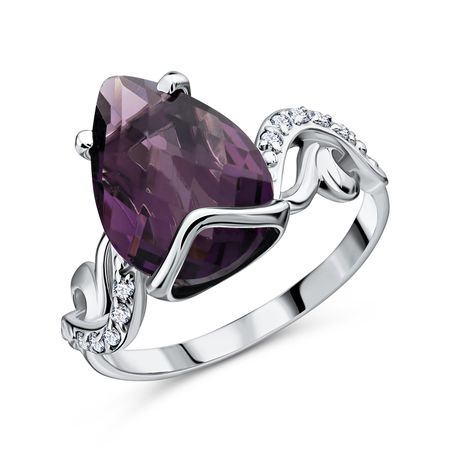 Серебряное кольцо с ювелирным кристаллом и фианитами 1650₽