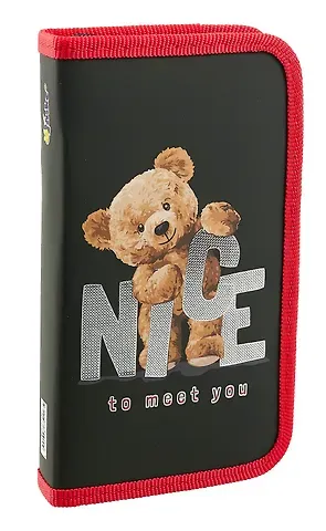 Пенал 1отд. "Мишка NICE" 19*11см, молния, ламинат, 3D-фольга