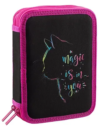 Пенал 2отд. "Magic Cat" 21*14см,  полиэстер, инд. уп.