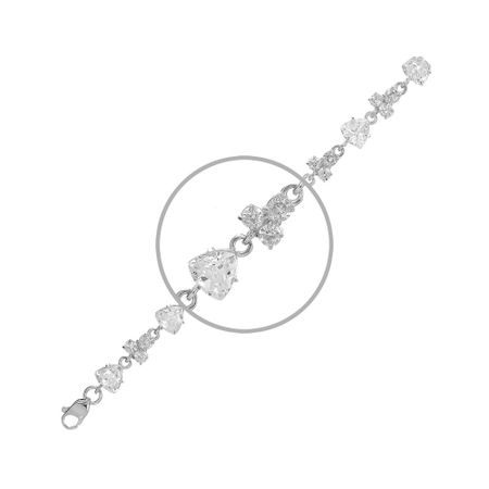 Серебряный браслет с фианитами и родированием 2790₽