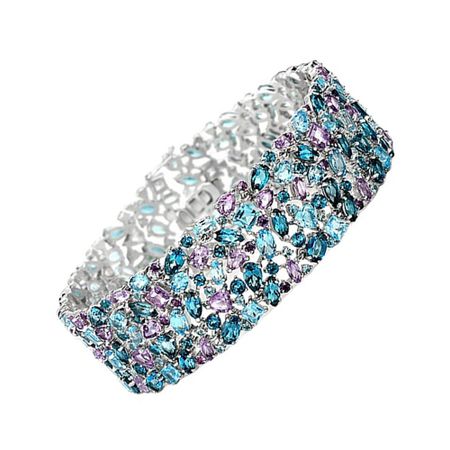 Золотой браслет с аметистами и топазами 384990₽