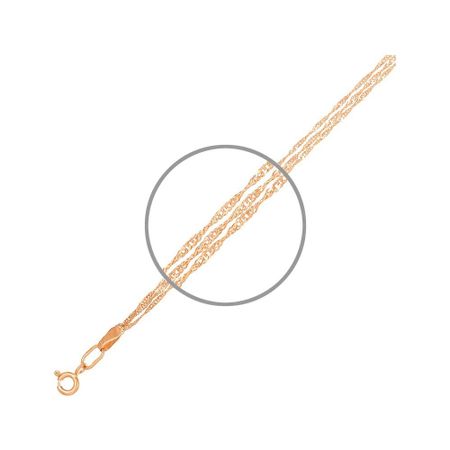 Золотой полновесный браслет Сингапур из 3 цепей с алмазной гранью 5440₽