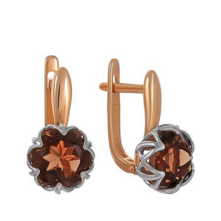 Золотые серьги с раухтопазами 40490₽