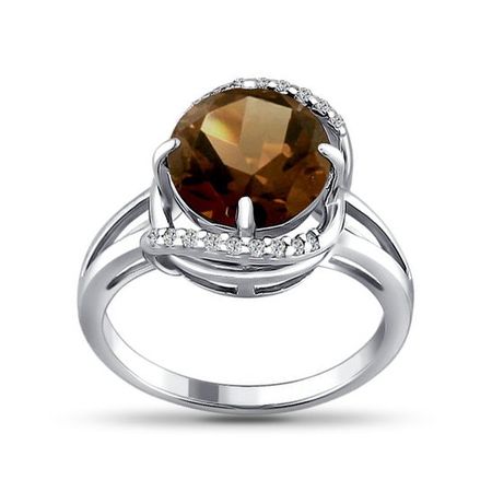 Кольцо SOKOLOV из серебра с раухтопазом и фианитами 990₽