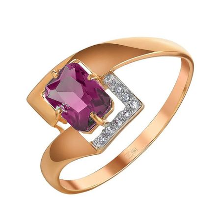 Золотое кольцо с александритом фианитами с родированием 34990₽