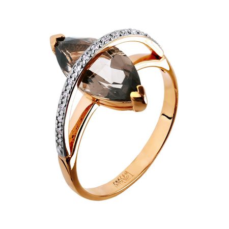 Золотое кольцо с раухтопазом 34990₽