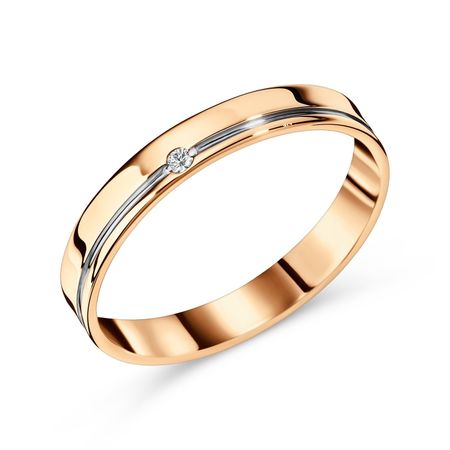 Золотое обручальное кольцо с бриллиантом 39990₽