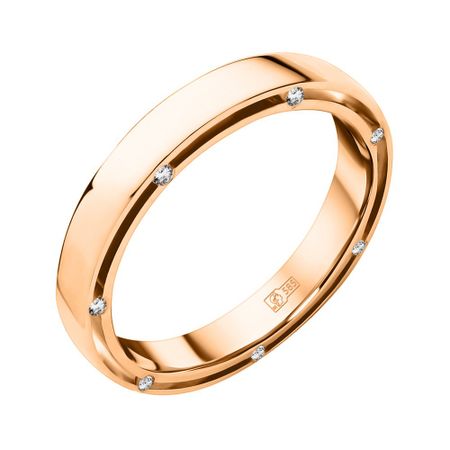Золотое обручальное кольцо с бриллиантами 109990₽