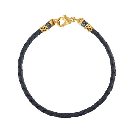 Кожаный шнурок с серебряным замком и позолотой 3220₽