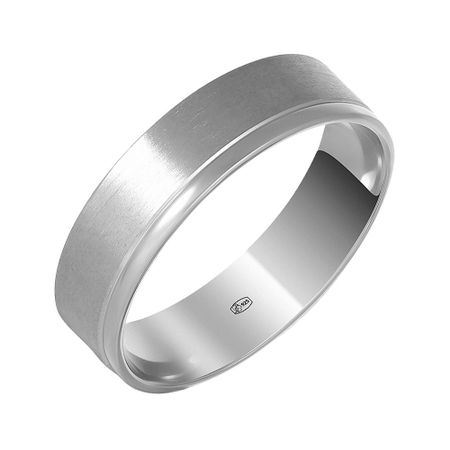 Серебряное плоское обручальное кольцо с родированием 1590₽