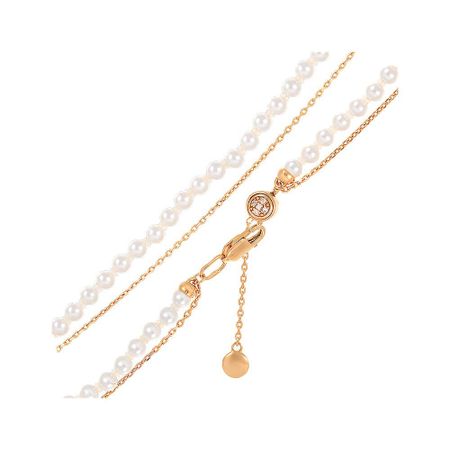 Серебряный браслет с жемчугом и фианитами с позолотой 1830₽