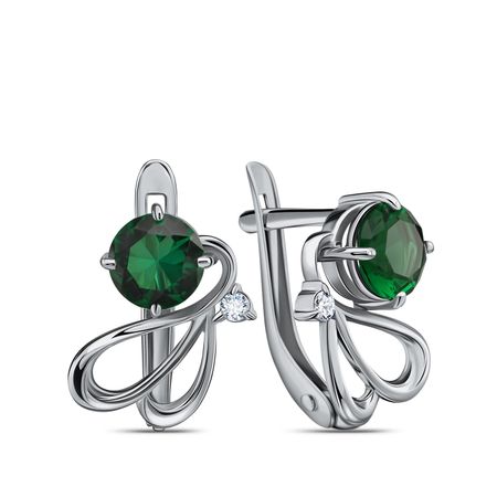 Ссеребряные серьги с ювелирным стеклом и фианитами 1690₽