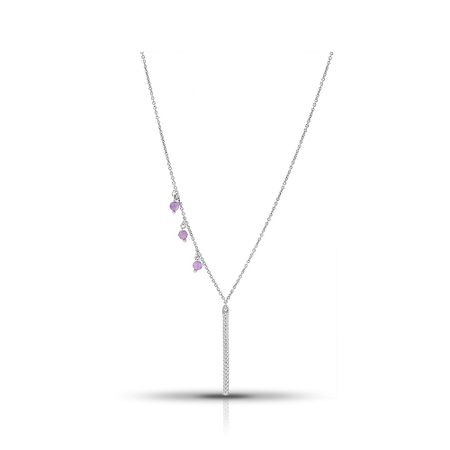 Серебряное колье с аметистами и родированием 590₽