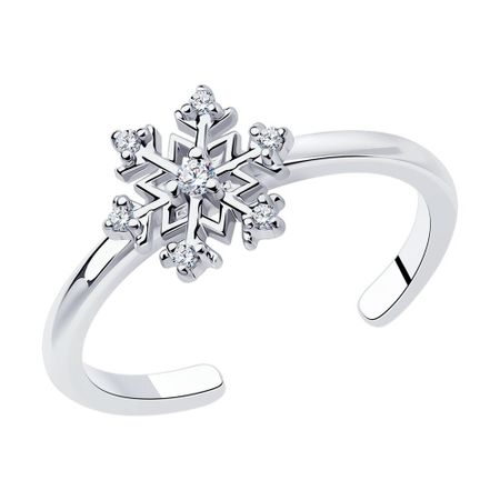 Серебряное кольцо с фианитами и родированием 249₽