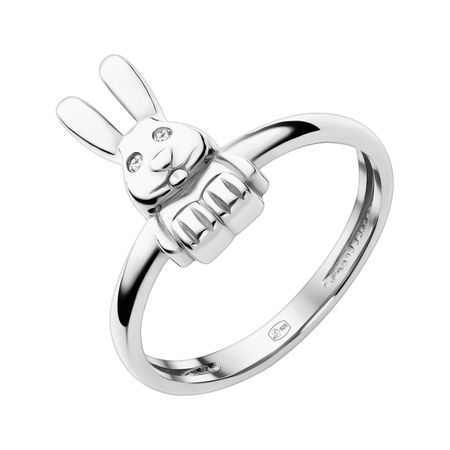 Серебряное кольцо с фианитами и родированием 249₽