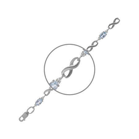 Серебряный браслет с топазами и фианитами с родированием 3640₽