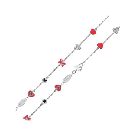 Серебряный детский браслет Микки Маус с эмалью 1290₽