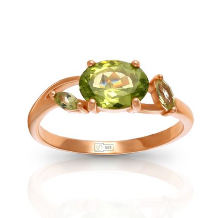 Кольцо из золота с хризолитами 14990₽