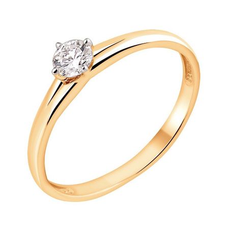 Золотое кольцо с бриллиантом и родированием 277990₽