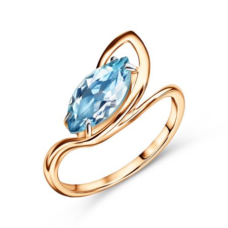 Золотое кольцо с топазом Sky и родированием 32990₽