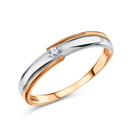 Золотое обручальное кольцо с фианитом 28600₽