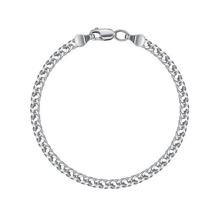 Серебряный полновесный браслет Двойной ромб с алмазной гранью 600₽