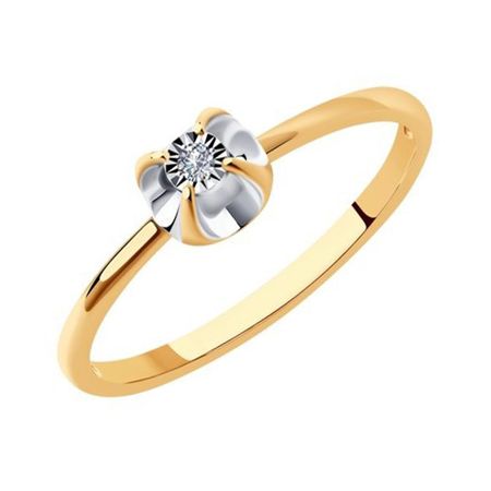 Золотое кольцо с бриллиантом и родированием 34990₽